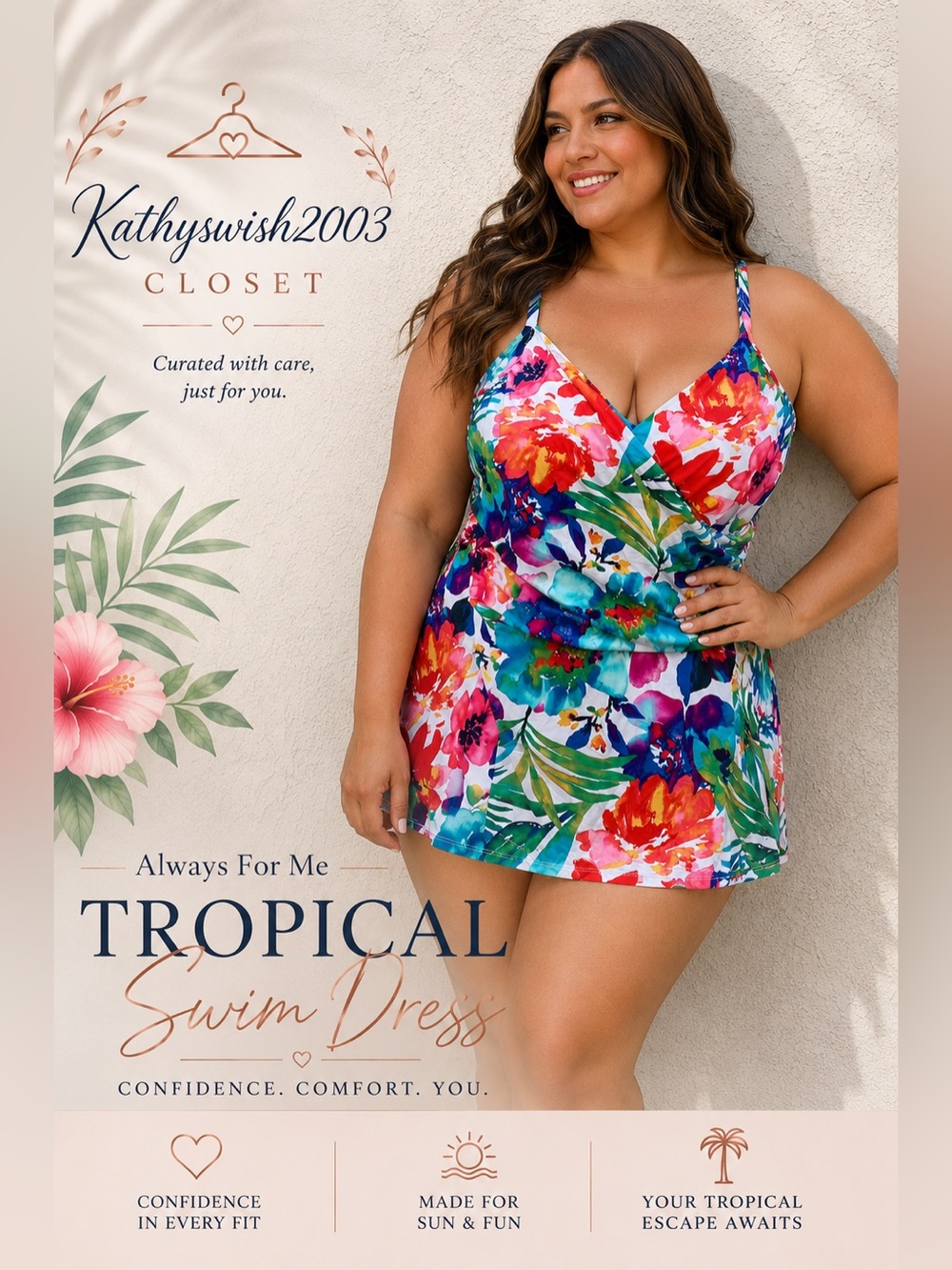 Always For Me Tropical Swim Dress